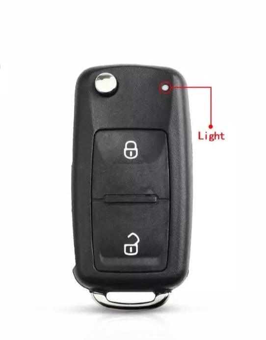 VOLKSWAGEN SKODA 2 Button Key Fob Top LED HU66.