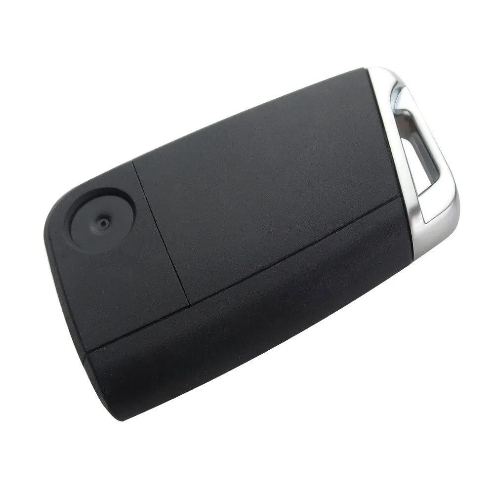 VOLKSWAGEN SKODA SEAT OEM 3 BUTTON FLIP REMOTE KEY FOB CASE HU66 / HU162T - Chrome End.