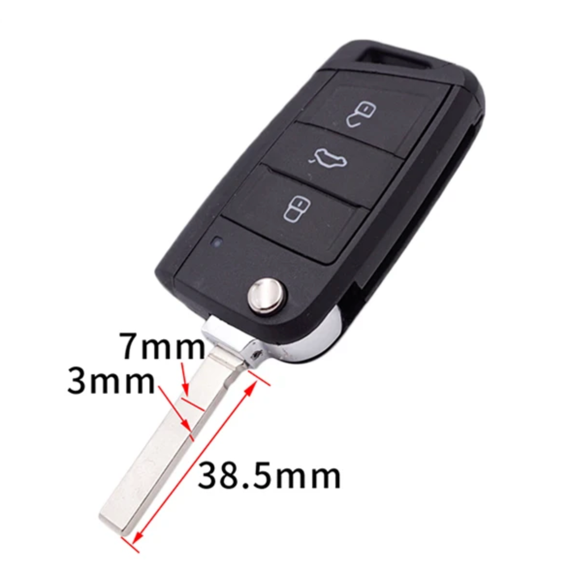 VOLKSWAGEN SKODA SEAT OEM 3 BUTTON FLIP REMOTE KEY FOB CASE HU66 / HU162T - Black - OTOFIX KEYS
